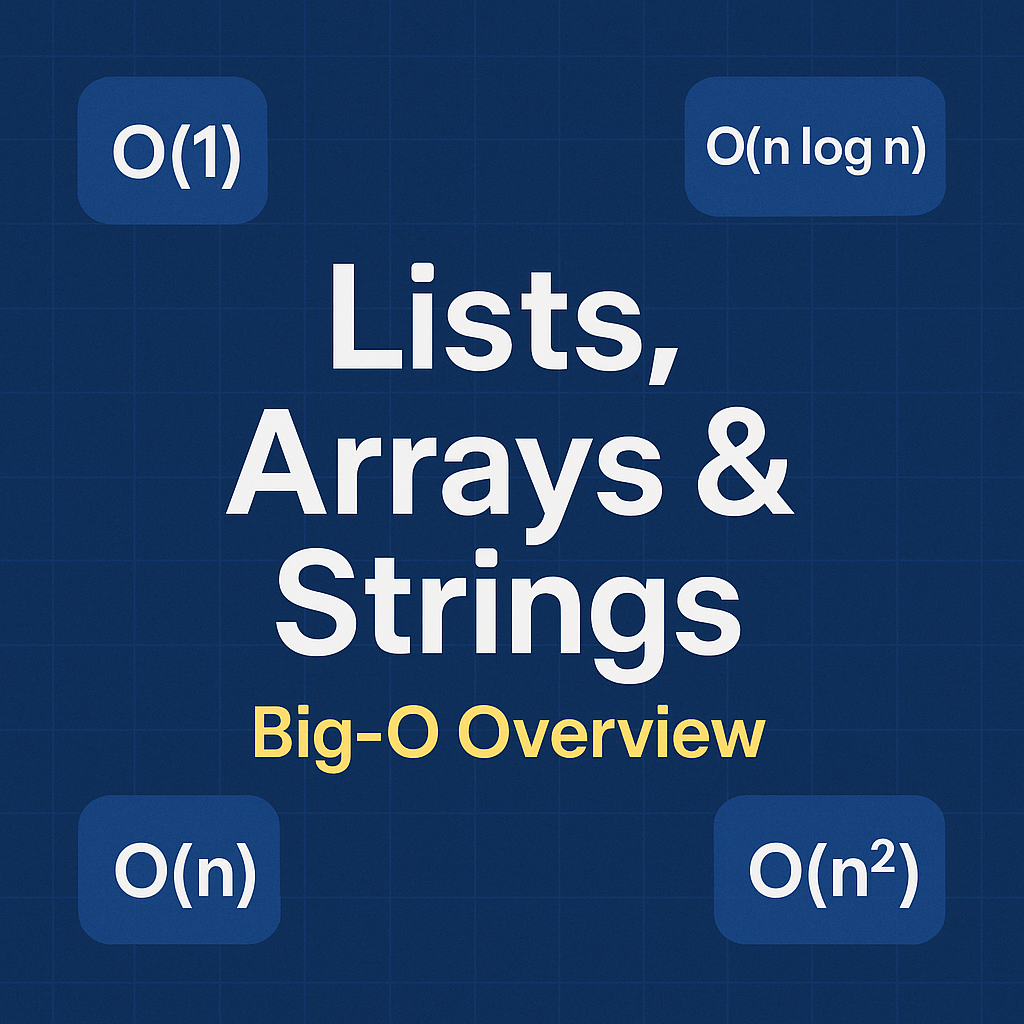 Lists, Arrays & Strings: Big‑O Overview